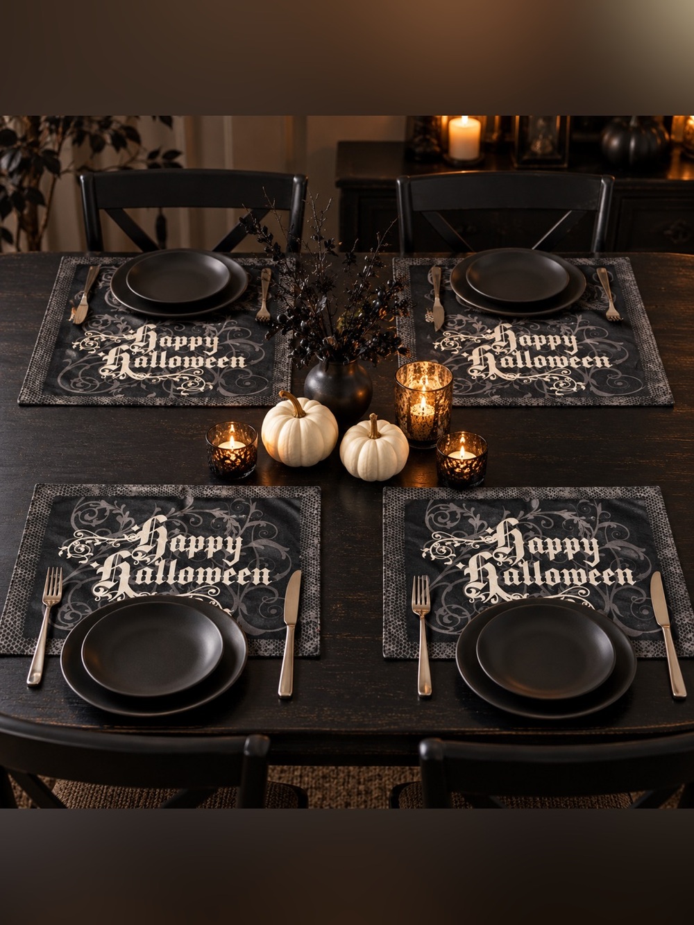 Ghouls Gala Halloween Gothic Placemats Set of 4